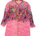 Le Bambole Womens Abstract Pattern Longline Cardigan Sweater IT 48 XL Pink