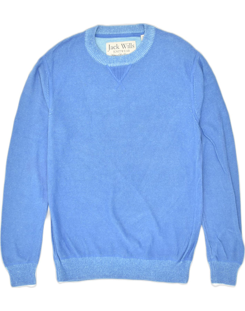 JACK WILLS Mens Crew Neck Jumper Sweater Small Blue Cotton | Vintage Jack Wills | Thrift | Second-Hand Jack Wills | Used Clothing | Messina Hembry 