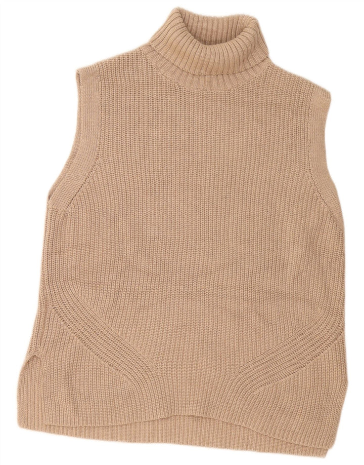 Marks & Spencer Womens Longline Oversized Vest Tank Top UK 10 Small Beige