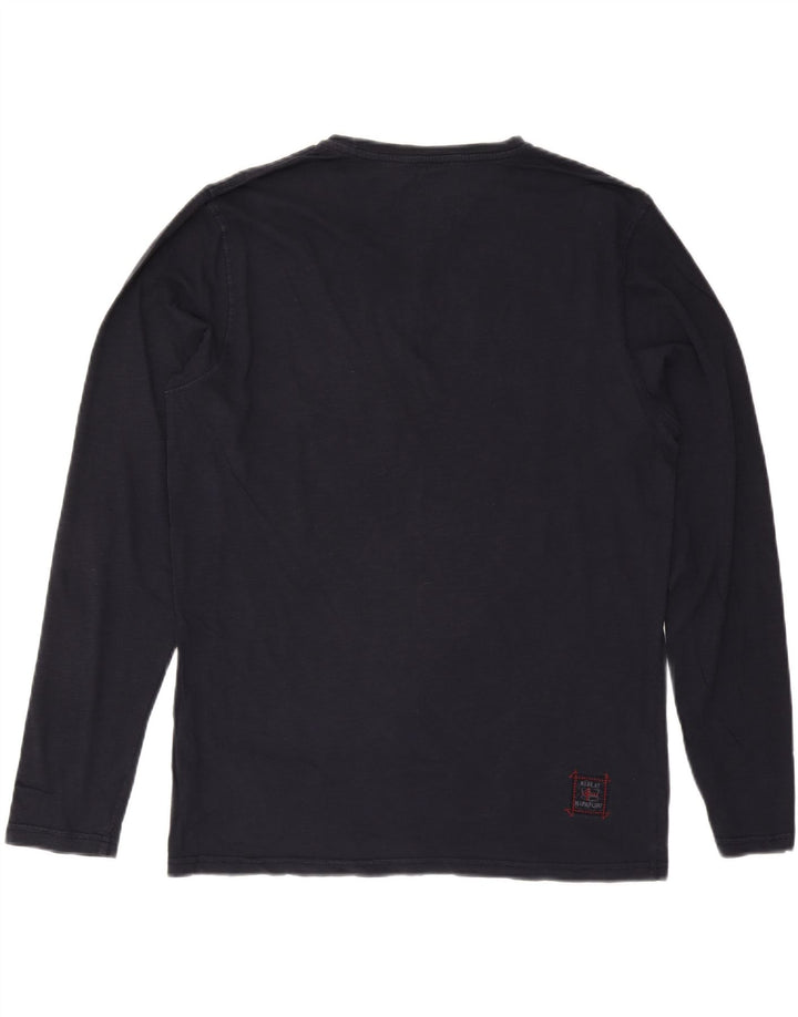 NAPAPIJRI Mens Geographic Graphic Top Long Sleeve XL Navy Blue