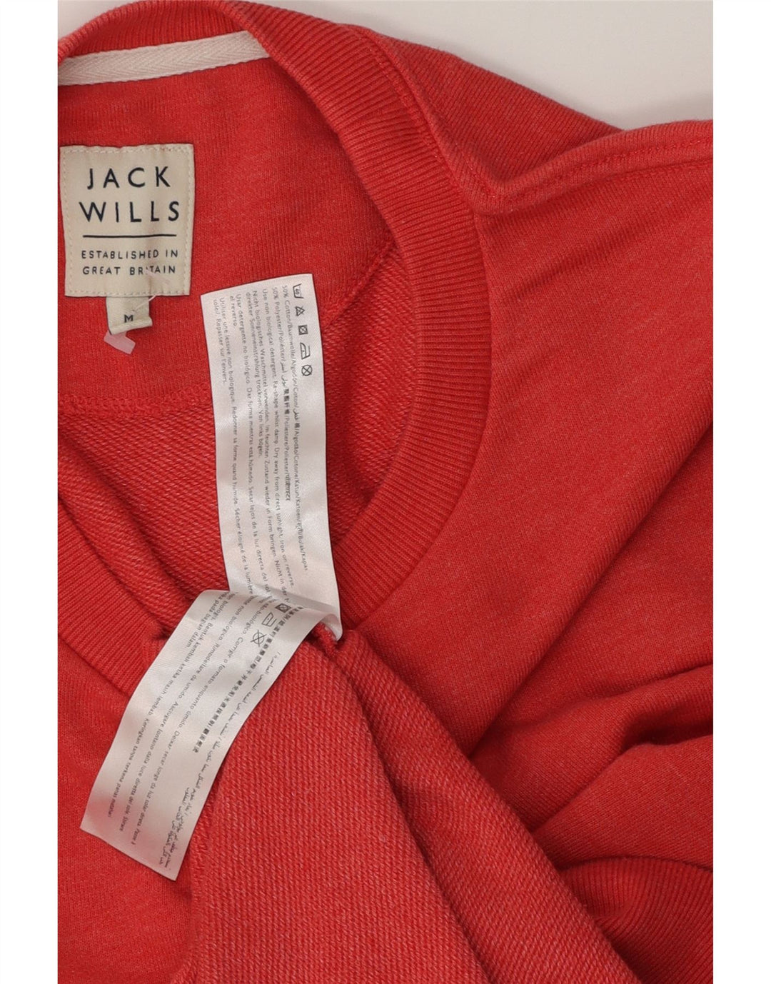 Jack Wills Mens Graphic Sweatshirt Jumper Medium Red Cotton