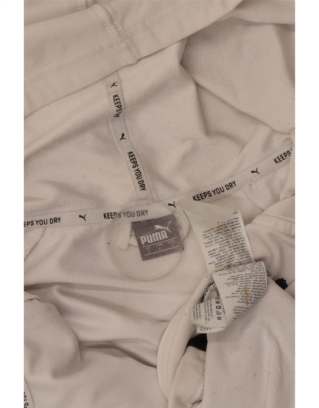 PUMA Womens Graphic Zip Hoodie Sweater UK 10 Small White Colourblock