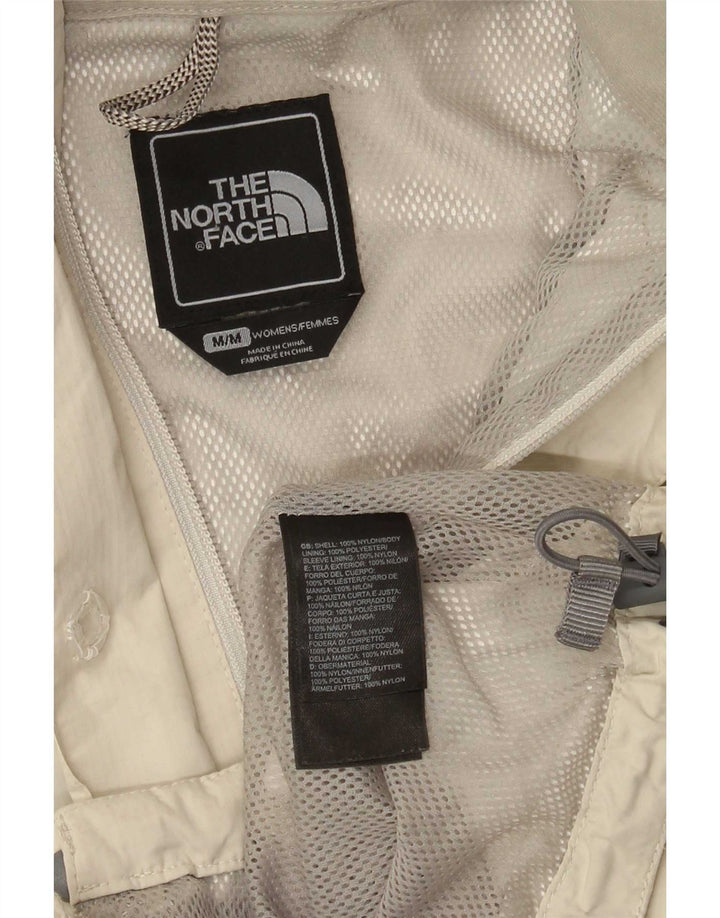 The North Face Womens Hooded Rain Jacket UK 14 Medium Beige Nylon