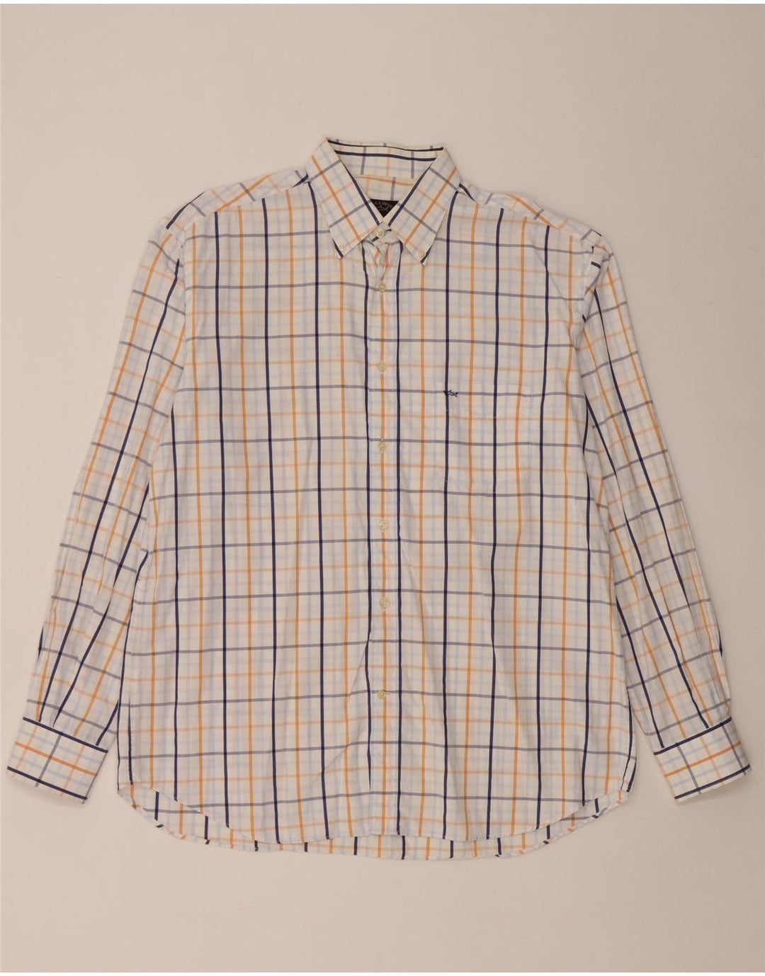 Paul & Shark Mens Shirt Size 44 XL White Check Cotton