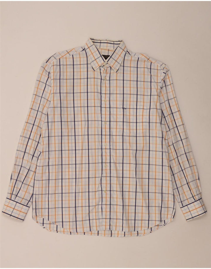 Paul & Shark Mens Shirt Size 44 XL White Check Cotton