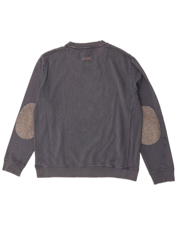 Hugo Boss Mens Graphic Sweatshirt Jumper XL Navy Blue Cotton