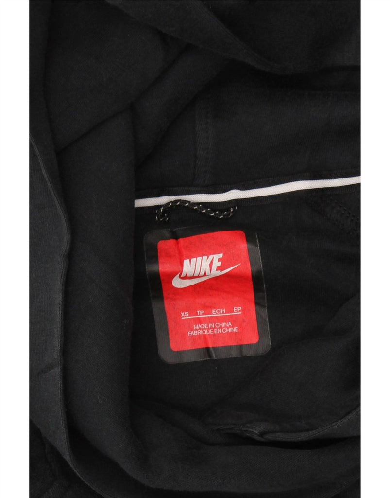 NIKE Womens Zip Hoodie Sweater UK 6 XS Black Cotton Vintage Nike and Second-Hand Nike from Messina Hembry 