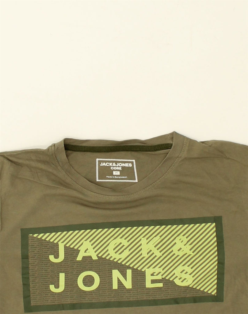 JACK & JONES Mens Graphic T-Shirt Top Medium Khaki Cotton | Vintage Jack & Jones | Thrift | Second-Hand Jack & Jones | Used Clothing | Messina Hembry 