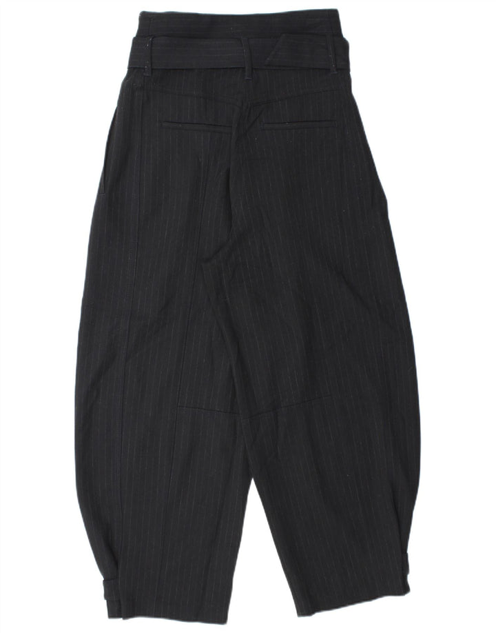 Zara Womens Harem Trousers Small W26 L25 Navy Blue Pinstripe Polyester