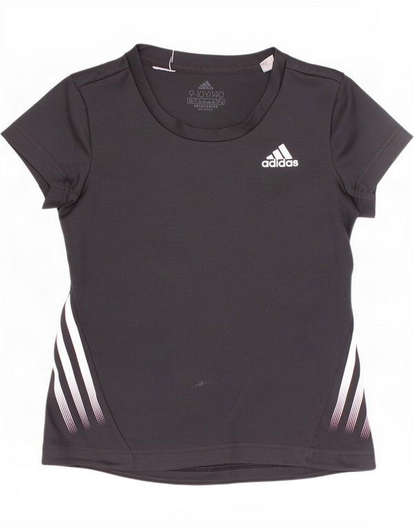 Adidas Boys Aeroready T-Shirt Top 9-10 Years Black Polyester