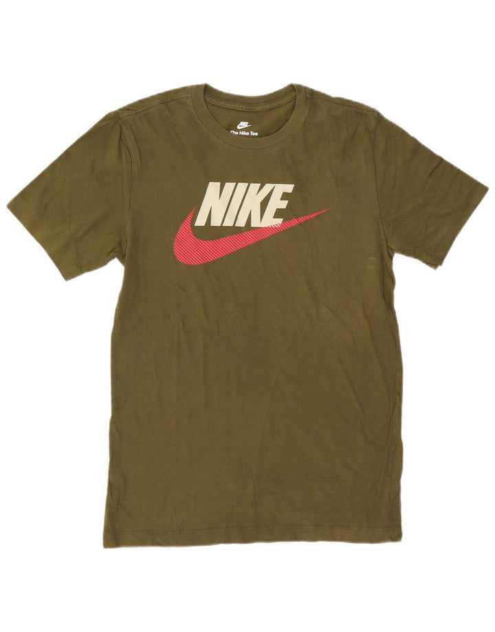 Nike Mens Graphic T-Shirt Top Small Khaki Cotton