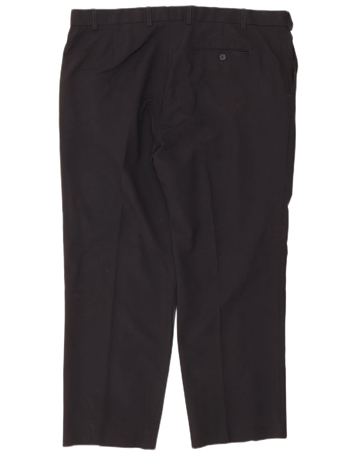 Marks & Spencer Mens Straight Regular Fit Suit Trousers W42 L29 Black