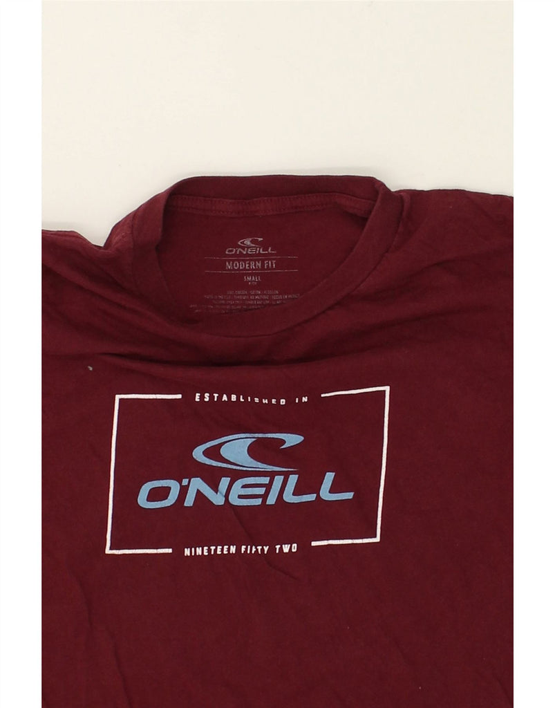 O'NEILL Mens Modern Fit Graphic T-Shirt Top Small Burgundy Cotton | Vintage O'Neill | Thrift | Second-Hand O'Neill | Used Clothing | Messina Hembry 