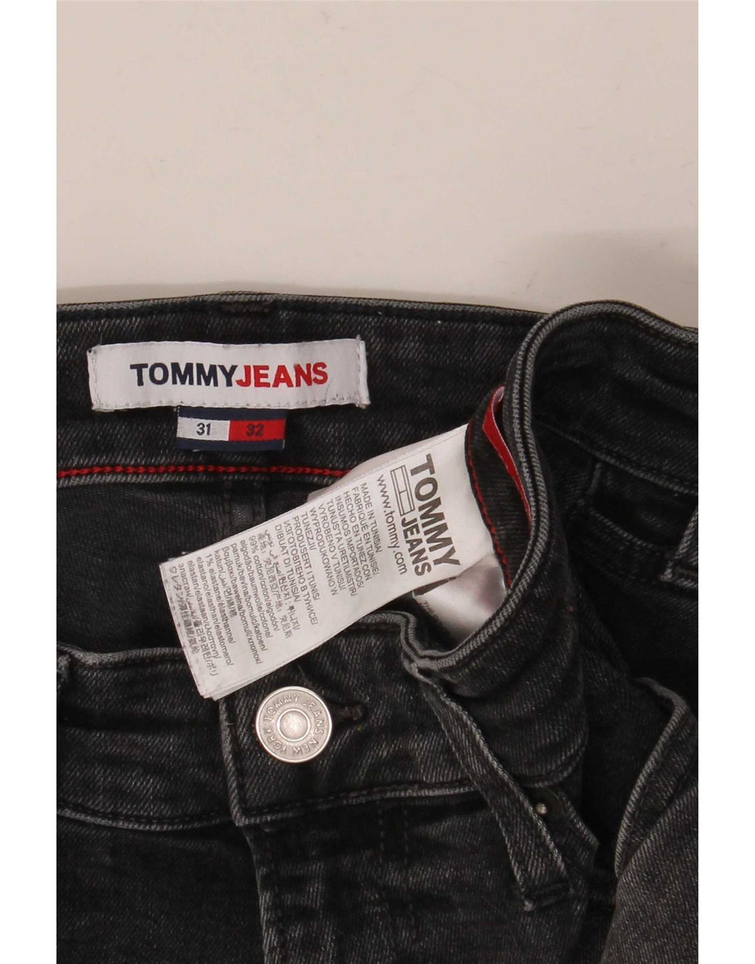 Tommy Jeans Mens Slim W31 L32 Grey Cotton