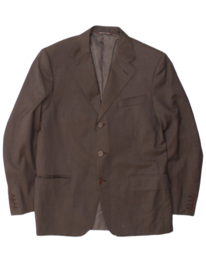 Canali Mens 3 Button Blazer Jacket IT 46 Small Brown Wool