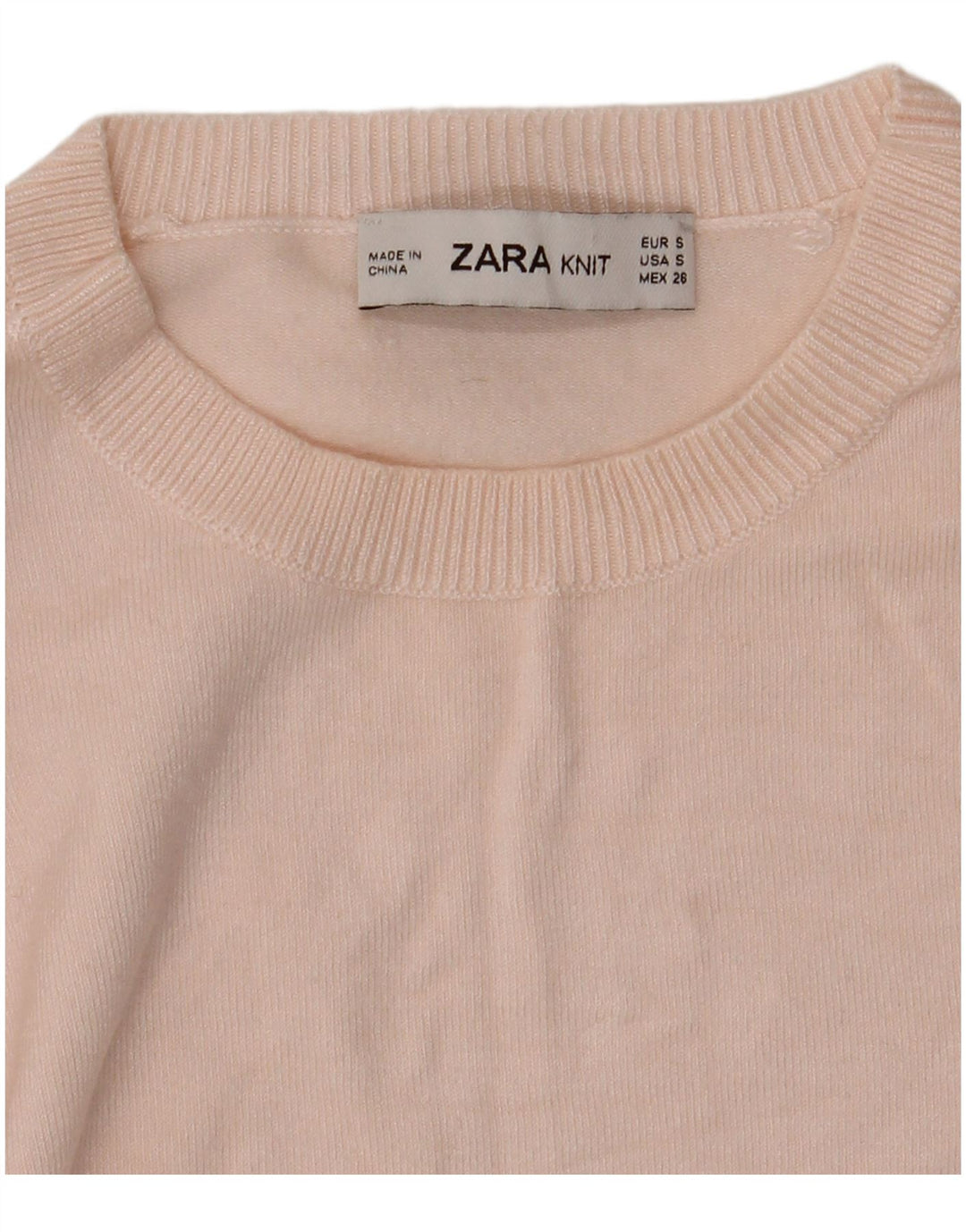 Zara Womens Crew Neck Jumper Sweater UK 8 Small Pink