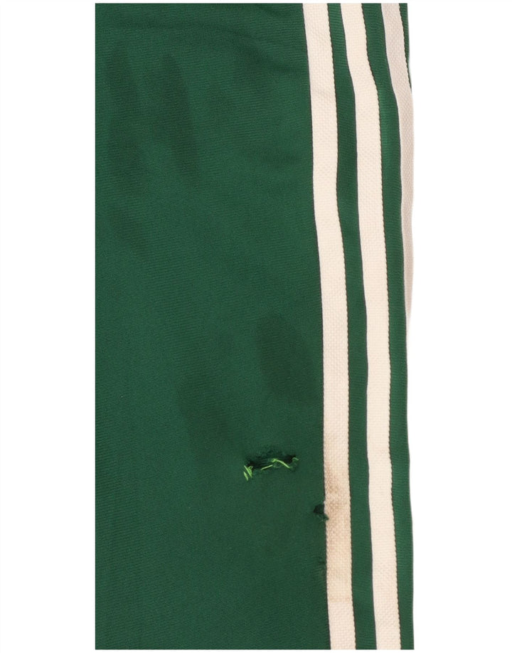 Adidas Boys Tracksuit Trousers Joggers 7-8 Years  Green Polyester