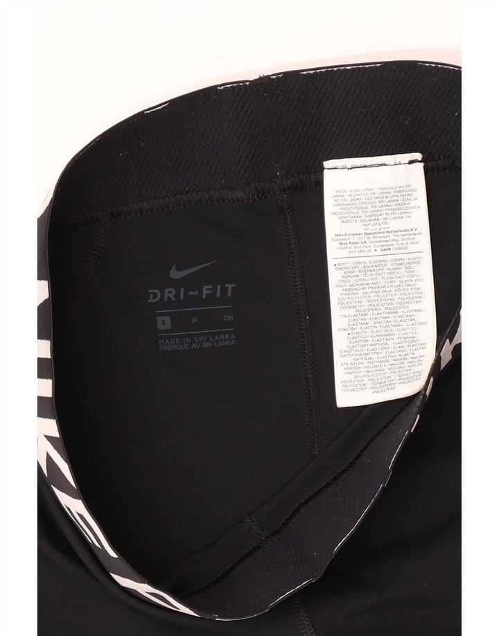 Nike Womens Graphic Sport Shorts UK 8 Small Black Polyester