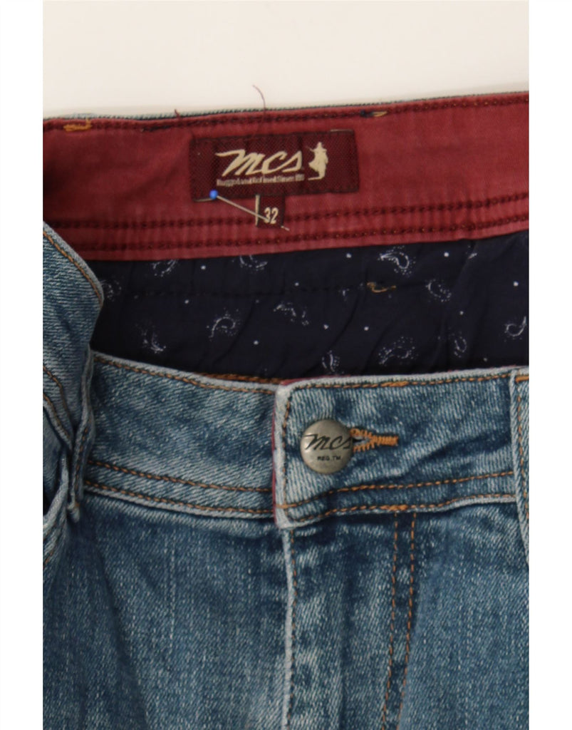 MARLBORO CLASSICS Mens Distressed Regular Tapered Jeans W32 L32 Blue Vintage Marlboro Classics and Second-Hand Marlboro Classics from Messina Hembry 