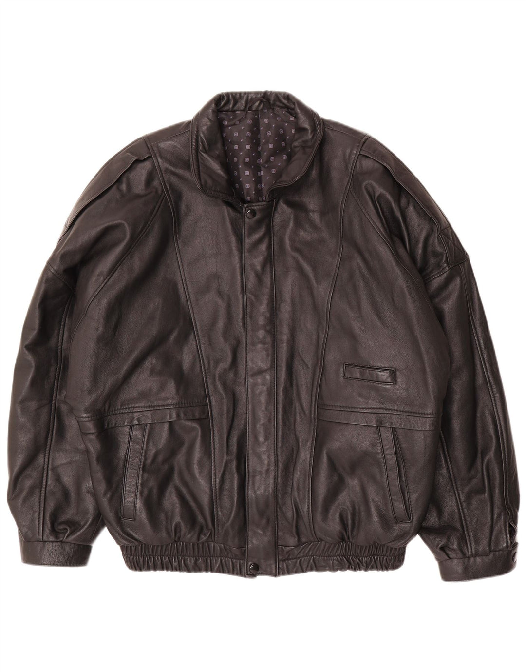 Vintage Mens Leather Jacket EU 50 Large Black