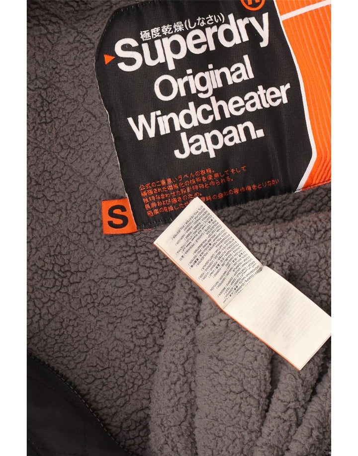 Superdry Mens Windcheater Hooded Windbreaker Jacket UK 36 Small Black