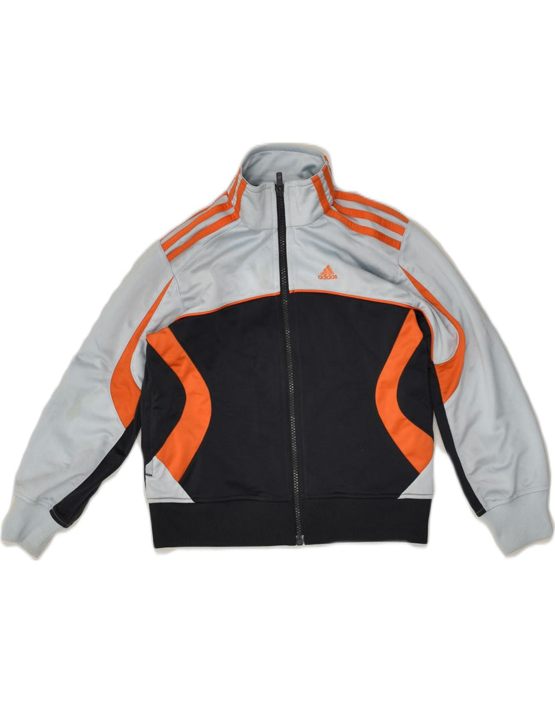 ADIDAS Boys Tracksuit Top Jacket 7-8 Years Grey Colourblock Polyester | Vintage Adidas | Thrift | Second-Hand Adidas | Used Clothing | Messina Hembry 