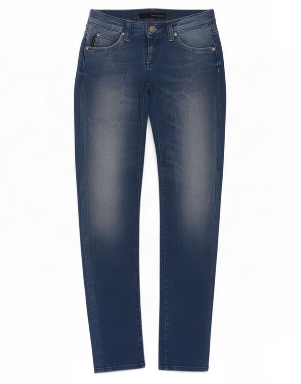 Calvin Klein Womens Low Waist Skinny Jeans W25 L32 Blue Cotton