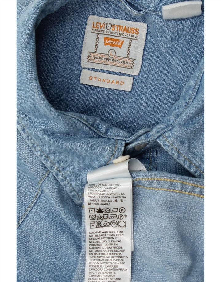 Levi's Mens Standard Fit Denim Shirt Large Blue Cotton