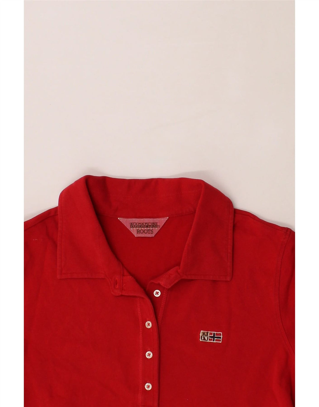 NAPAPIJRI Womens Polo Shirt UK 14 Medium Red Cotton Vintage Napapijri and Second-Hand Napapijri from Messina Hembry 