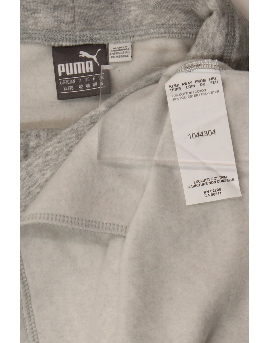 PUMA Womens Graphic Roll Neck Sweatshirt Jumper UK 16 Large Grey Flecked
