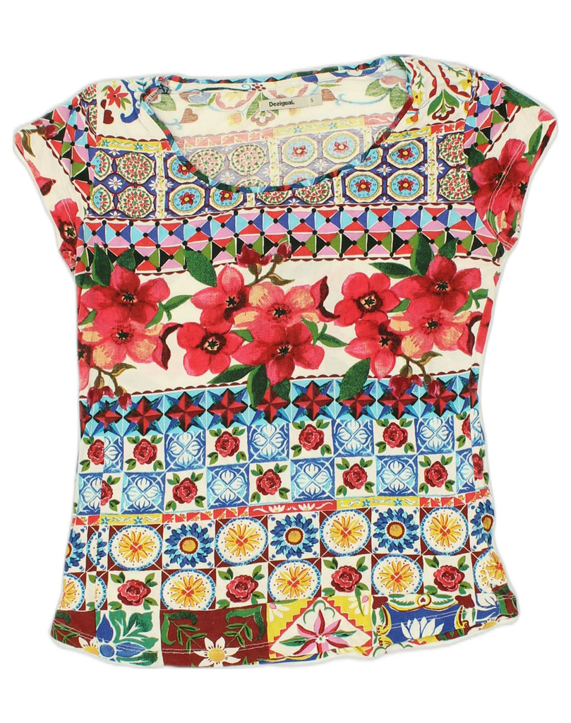 DESIGUAL Womens Blouse Top UK 8 Small Multicoloured Floral | Vintage Desigual | Thrift | Second-Hand Desigual | Used Clothing | Messina Hembry 