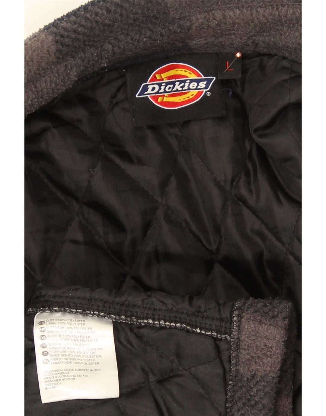 Dickies Mens Lumberjack Flannel Shirt Large Navy Blue Check Polyester