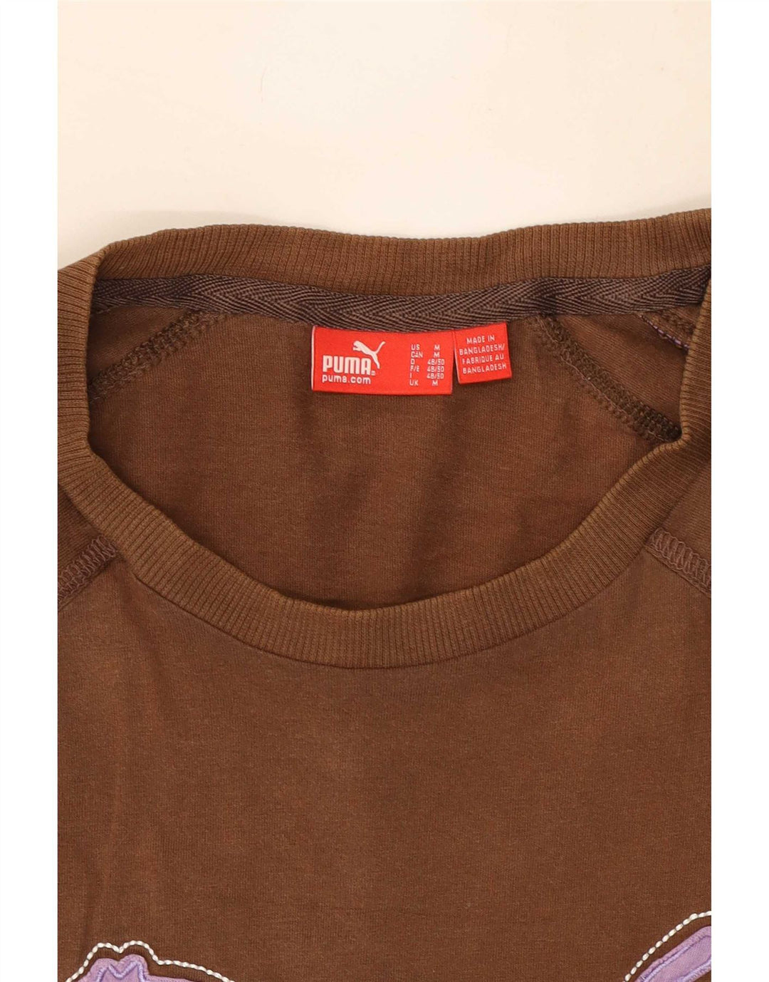 Puma Mens Graphic T-Shirt Top Medium Brown