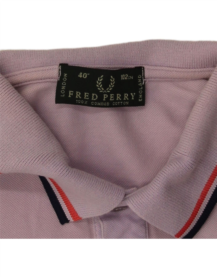 Fred Perry Mens Polo Shirt Medium Purple Cotton