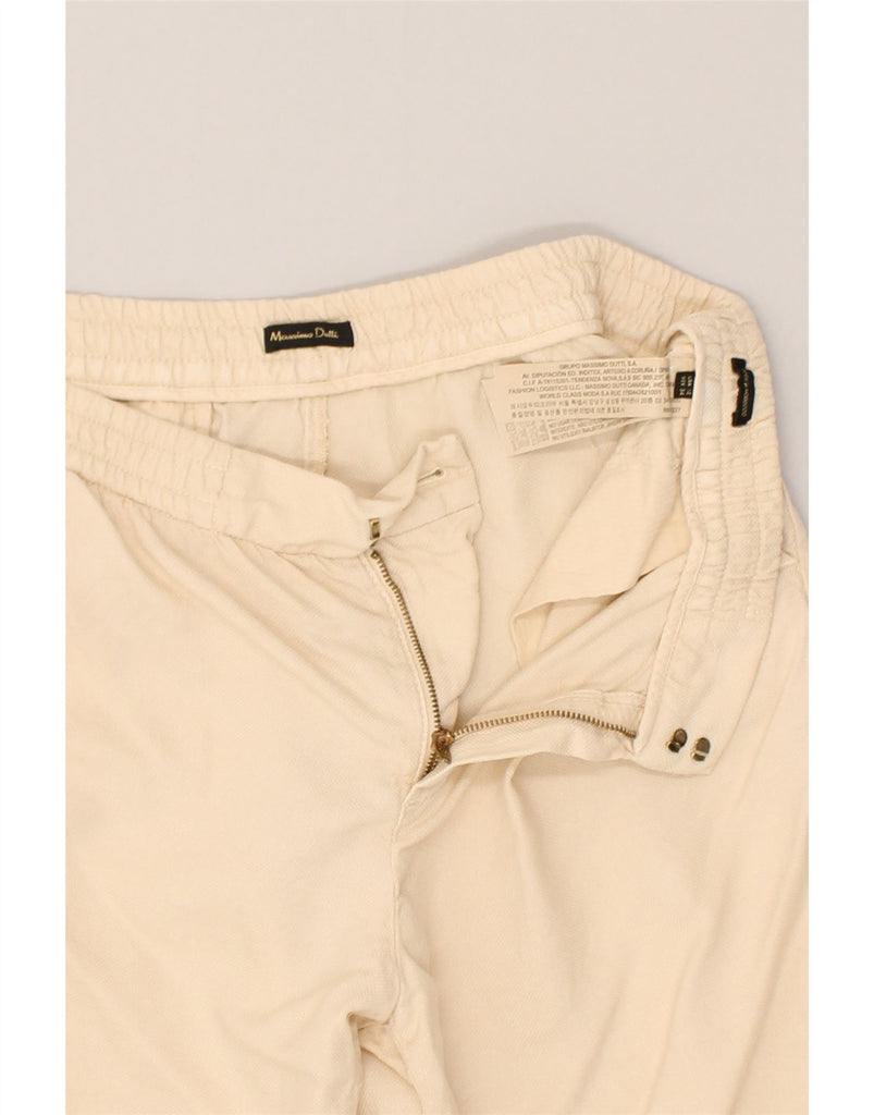 MASSIMO DUTTI Womens Tapered Casual Trousers W34 L27  Beige Lyocell | Vintage Massimo Dutti | Thrift | Second-Hand Massimo Dutti | Used Clothing | Messina Hembry 