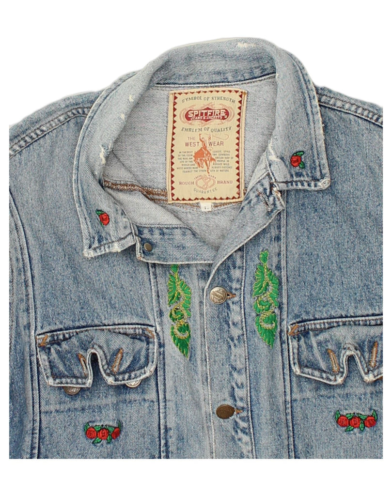 SPITFIRE Womens Denim Jacket UK 16 Large Blue Cotton | Vintage Spitfire | Thrift | Second-Hand Spitfire | Used Clothing | Messina Hembry 