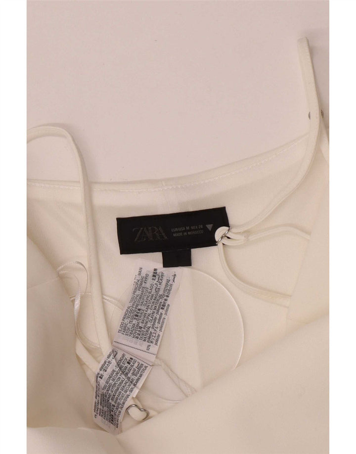 Zara Womens Cami Top UK 12 Medium White Colourblock Polyester