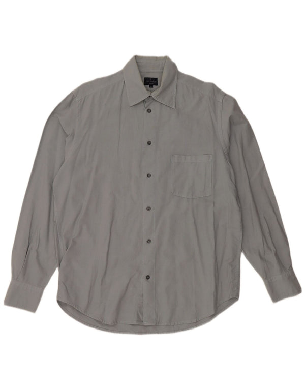 TRUSSARDI JEANS Mens Shirt Large Grey Cotton