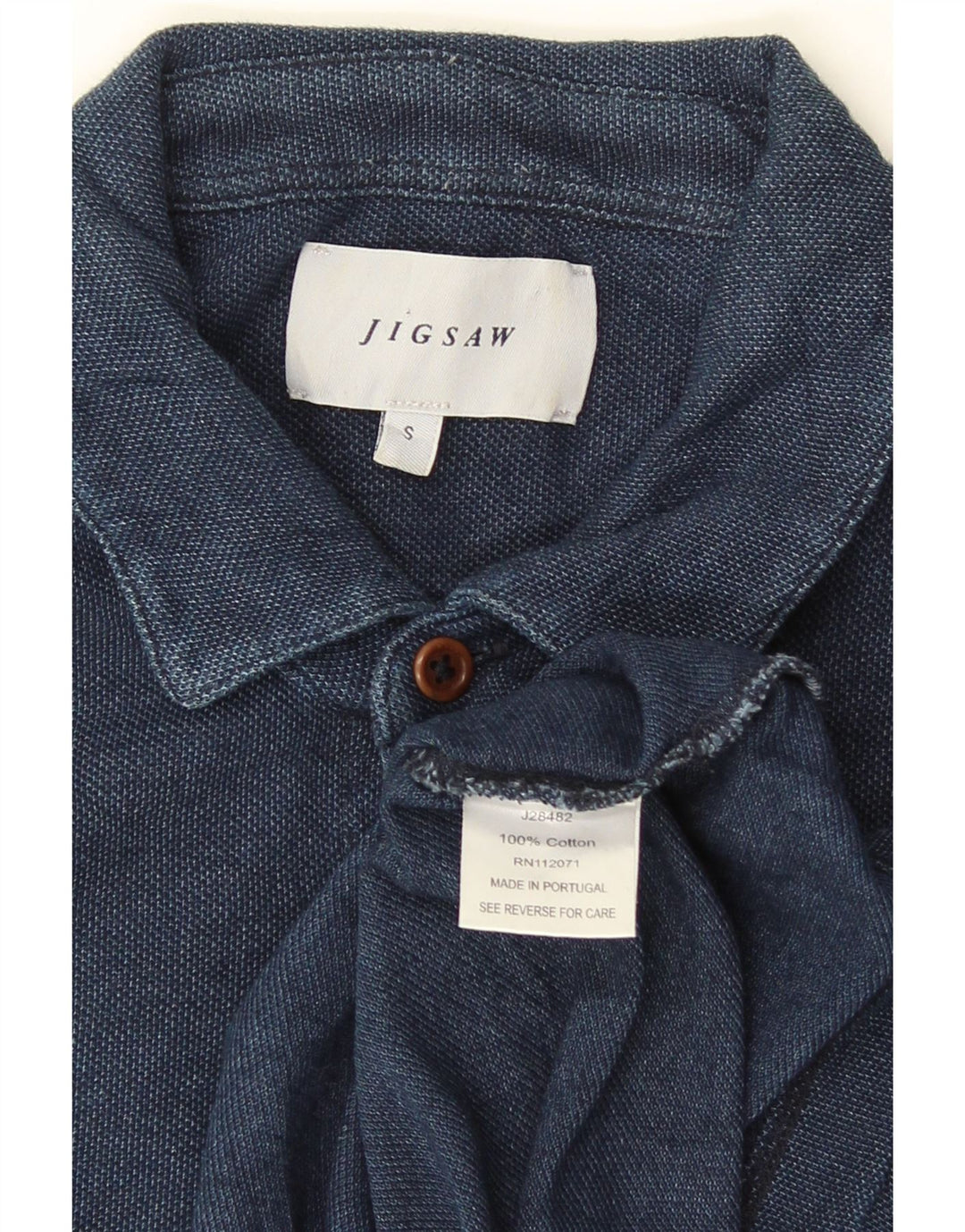 Jigsaw Mens Polo Shirt Small Navy Blue Cotton