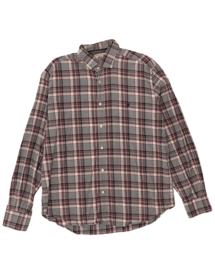 Brooksfield Mens Shirt Size 43 Large Grey Check