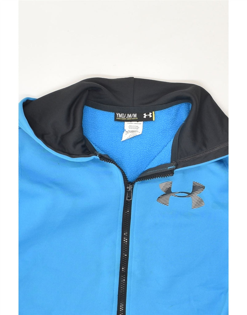 UNDER ARMOUR Boys Graphic Zip Hoodie Sweater 10-11 Years Blue Polyester | Vintage Under Armour | Thrift | Second-Hand Under Armour | Used Clothing | Messina Hembry 