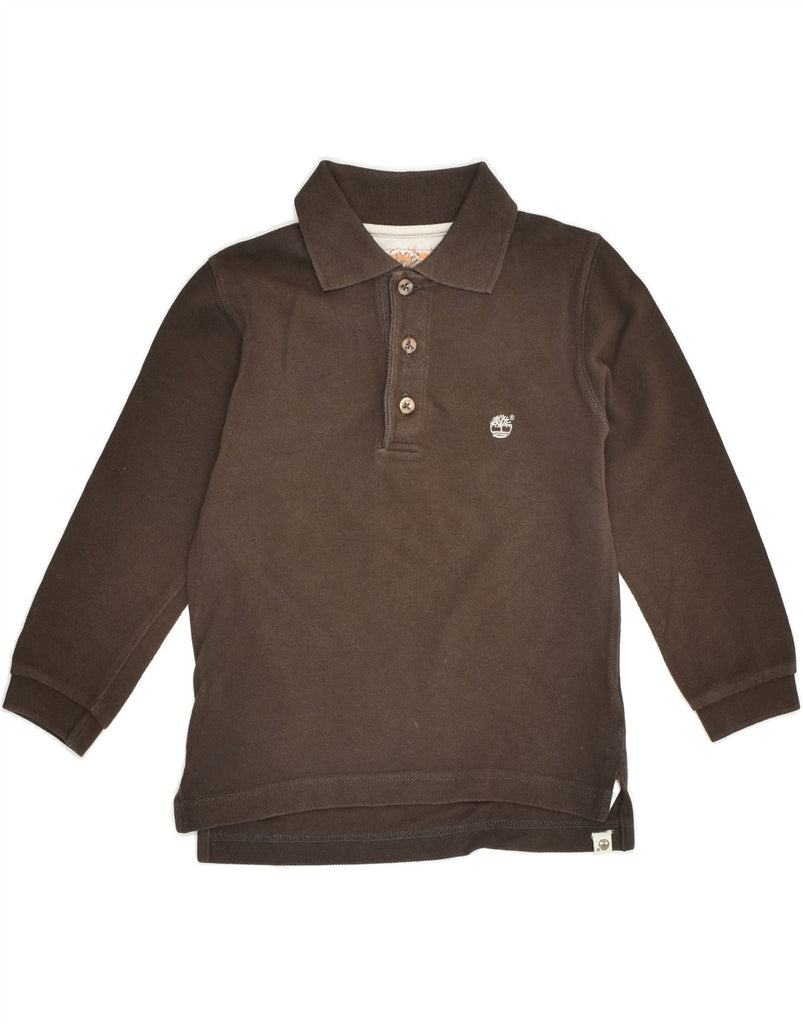 TIMBERLAND Boys Long Sleeve Polo Shirt 4-5 Years Brown Cotton | Vintage Timberland | Thrift | Second-Hand Timberland | Used Clothing | Messina Hembry 