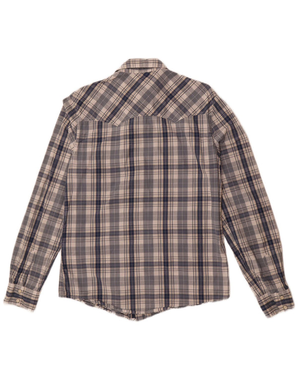 Levi's Mens Modern Fit Shirt Medium Navy Blue Check Cotton