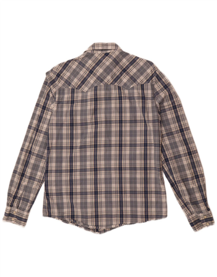 Levi's Mens Modern Fit Shirt Medium Navy Blue Check Cotton