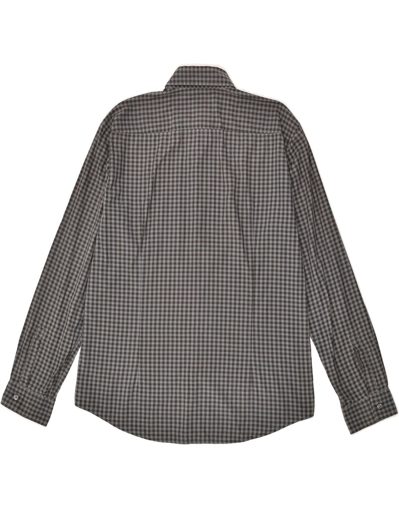 HUGO BOSS Mens Slim Fit Shirt Large Grey Gingham Cotton | Vintage Hugo Boss | Thrift | Second-Hand Hugo Boss | Used Clothing | Messina Hembry 