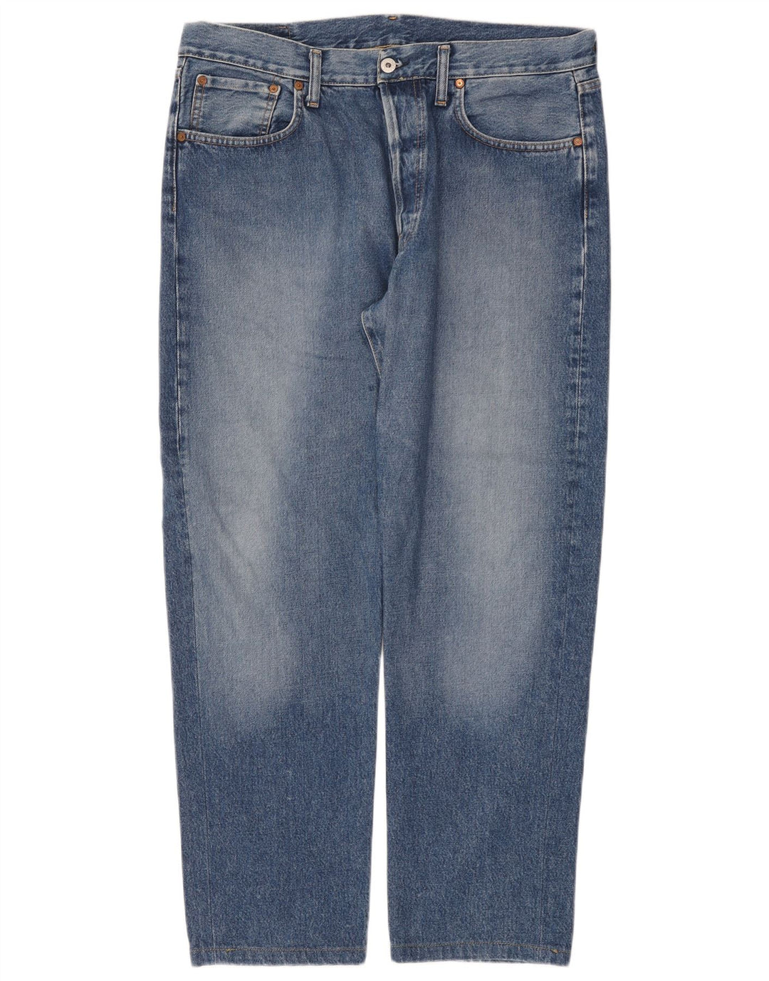 Replay Mens Straight Jeans W38 L30 Blue Cotton