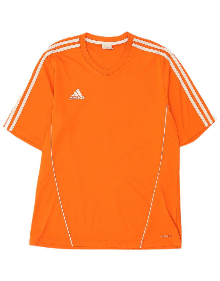 Adidas Mens Climalite T-Shirt Top Large Orange Polyester