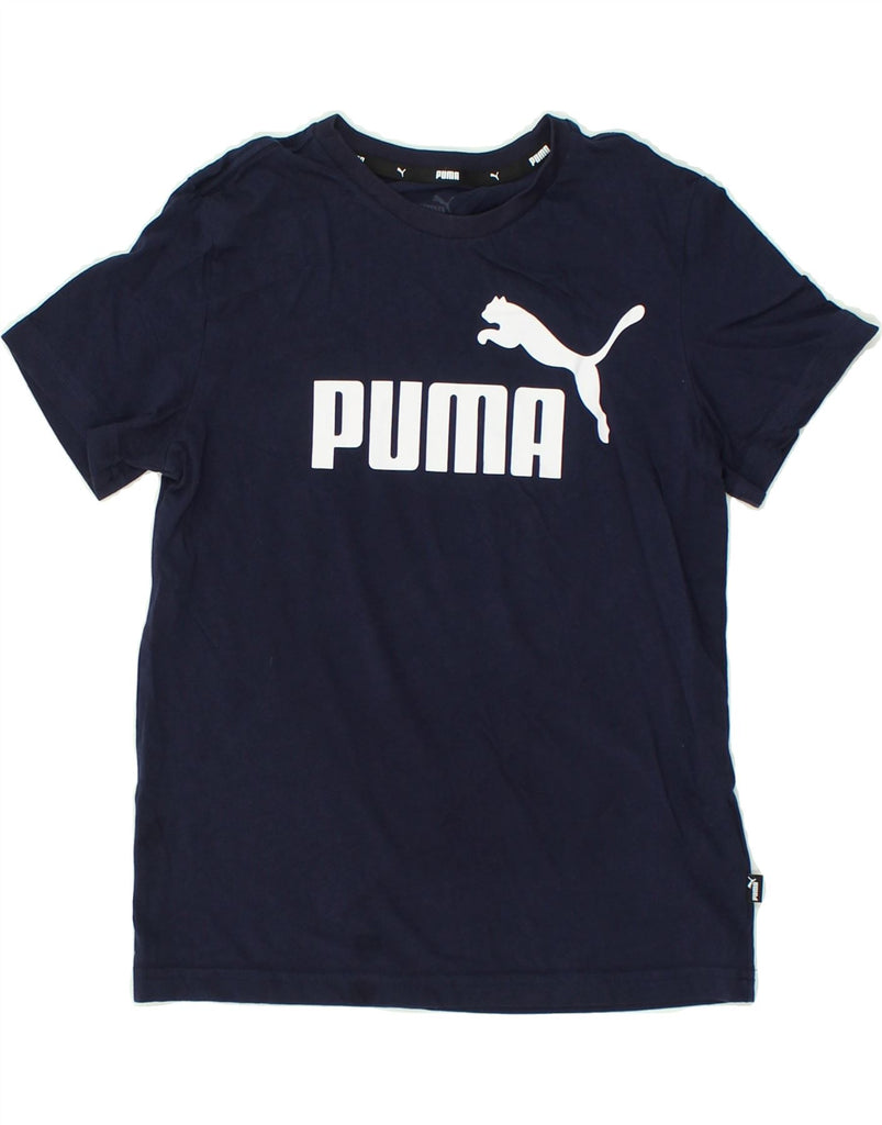 PUMA Boys Graphic T-Shirt Top 11-12 Years Navy Blue Cotton | Vintage Puma | Thrift | Second-Hand Puma | Used Clothing | Messina Hembry 