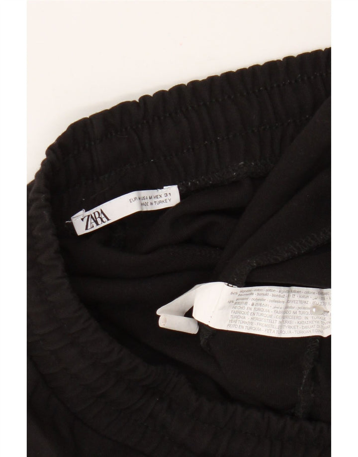 Zara Mens Sport Shorts Medium  Black Cotton
