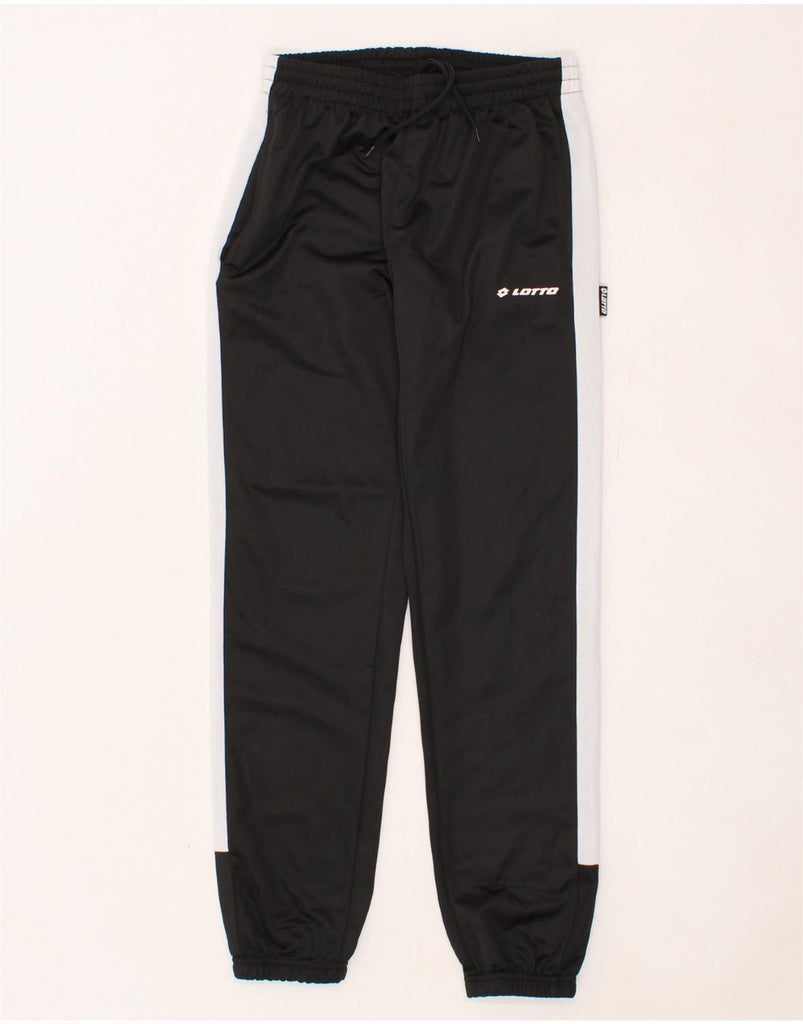 LOTTO Boys Tracksuit Trousers Joggers 13-14 Years  Black Colourblock Vintage Lotto and Second-Hand Lotto from Messina Hembry 